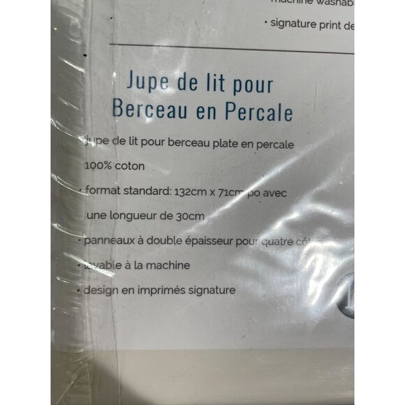 Little Unicorn Percale Crib Skirt 100% Cotton Floral Design 52"x28"x12" - Picture 7 of 12